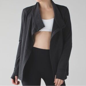 Lululemon Coast Wrap II Open Front Cardigan French Terry Gray Size 6